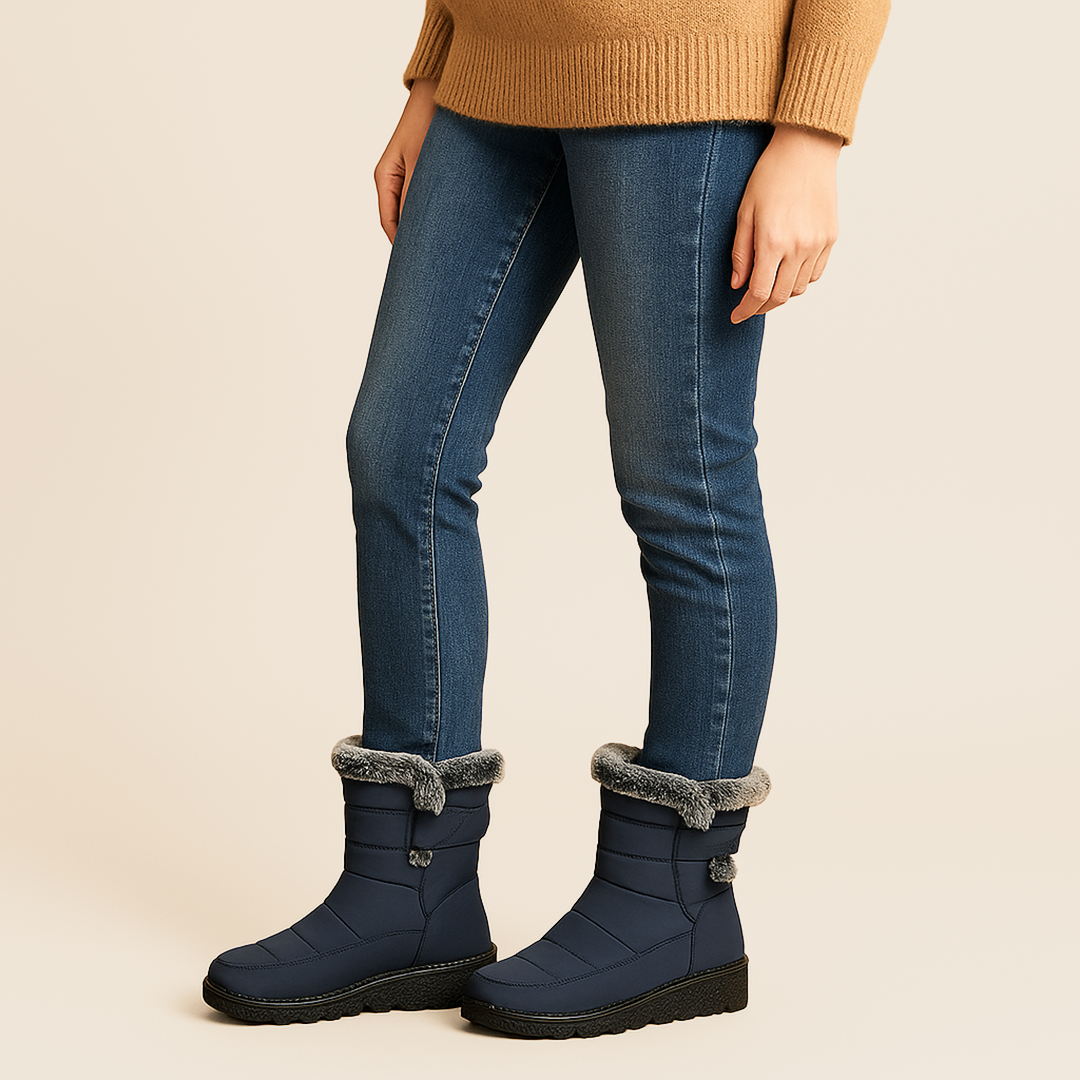 Damskie Zimowe Kozaki | Z Futrzanym Detalem