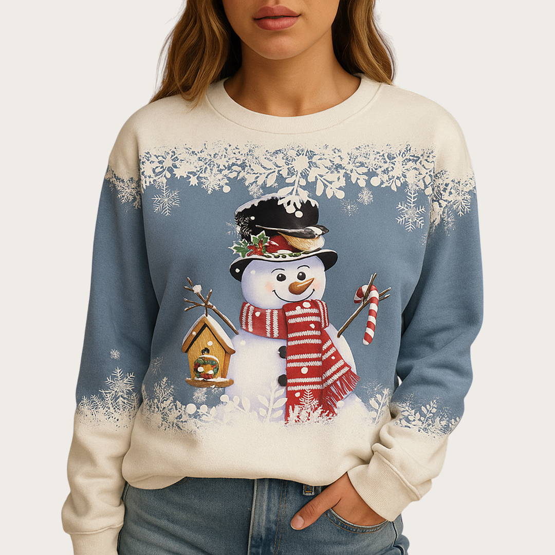 Damski Sweter Świąteczny Z Okrągłym Dekoltem | Zima