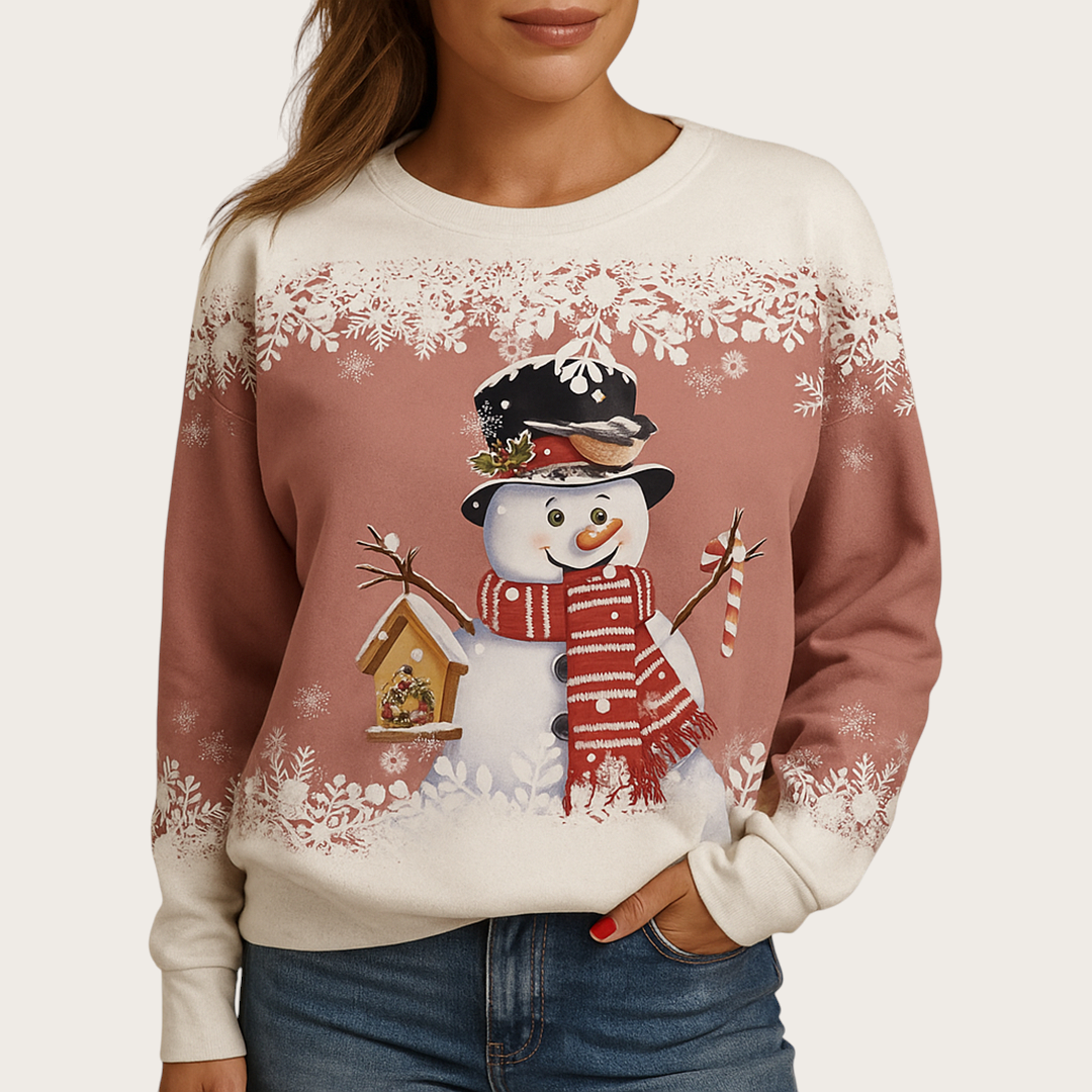 Damski Sweter Świąteczny Z Okrągłym Dekoltem | Zima