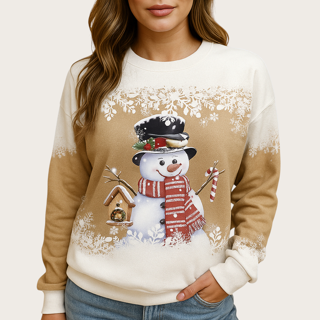 Damski Sweter Świąteczny Z Okrągłym Dekoltem | Zima