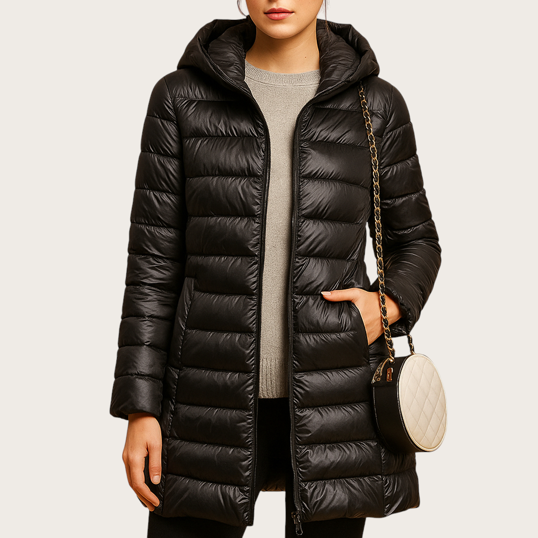 Damska Zimowa Kurtka Pikowana | Z Kapturem