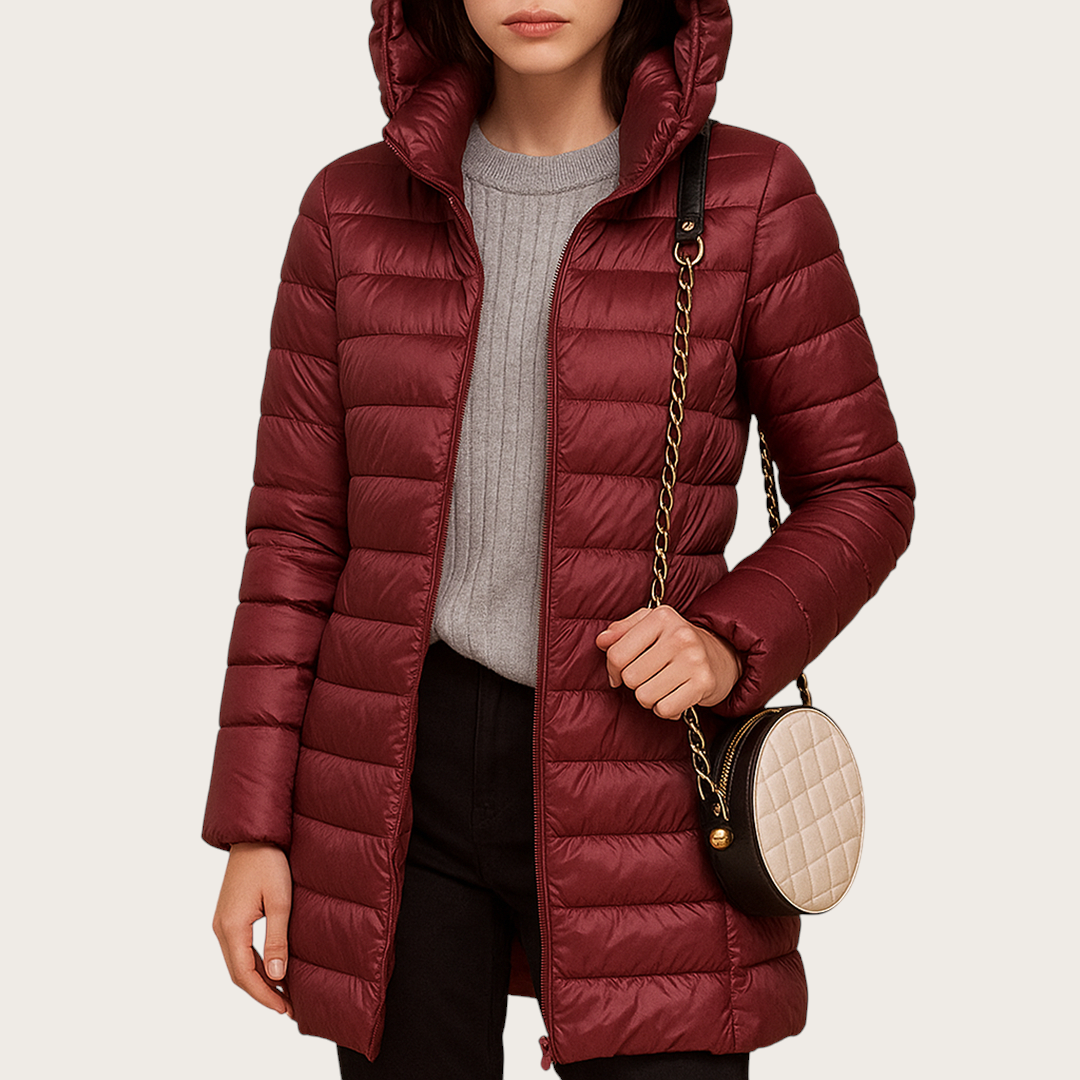 Damska Zimowa Kurtka Pikowana | Z Kapturem