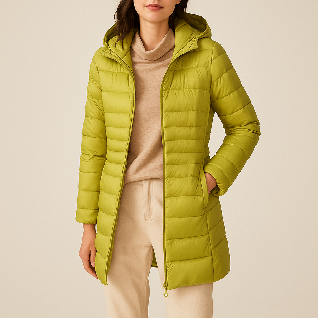 Damska Puchowa Kurtka Z Kapturem | Długa