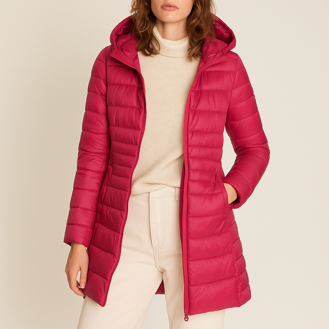 Damska Puchowa Kurtka Z Kapturem | Długa