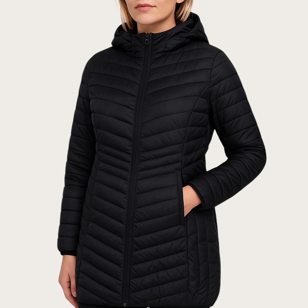 Damska Puchowa Kurtka Z Kapturem | Z Zamkiem