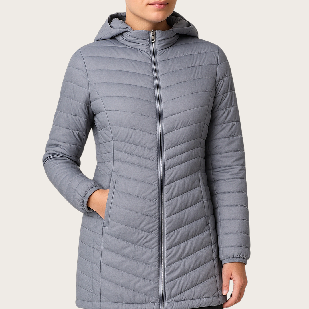 Damska Puchowa Kurtka Z Kapturem | Z Zamkiem
