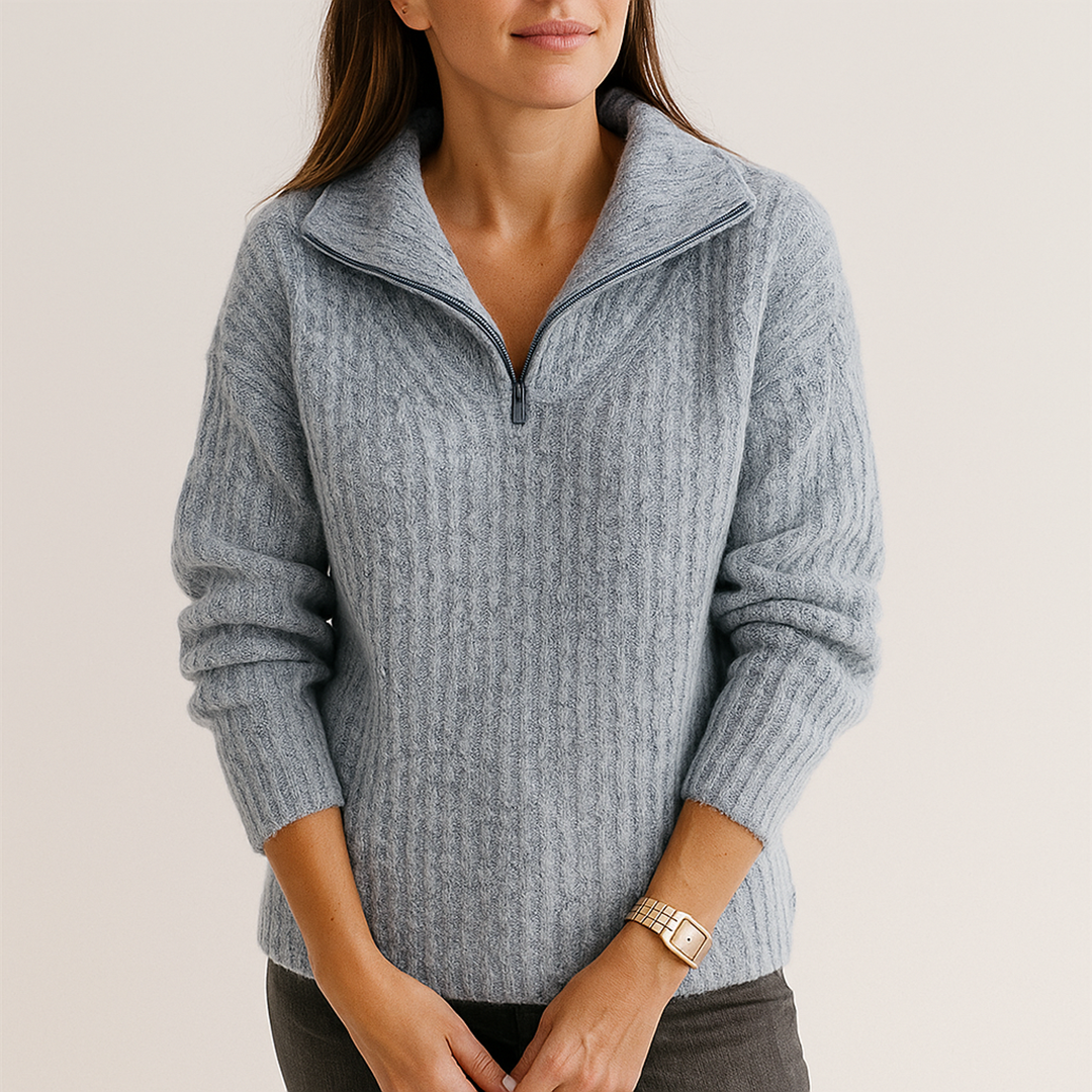 Damski Zimowy Sweter | Z Zamkiem