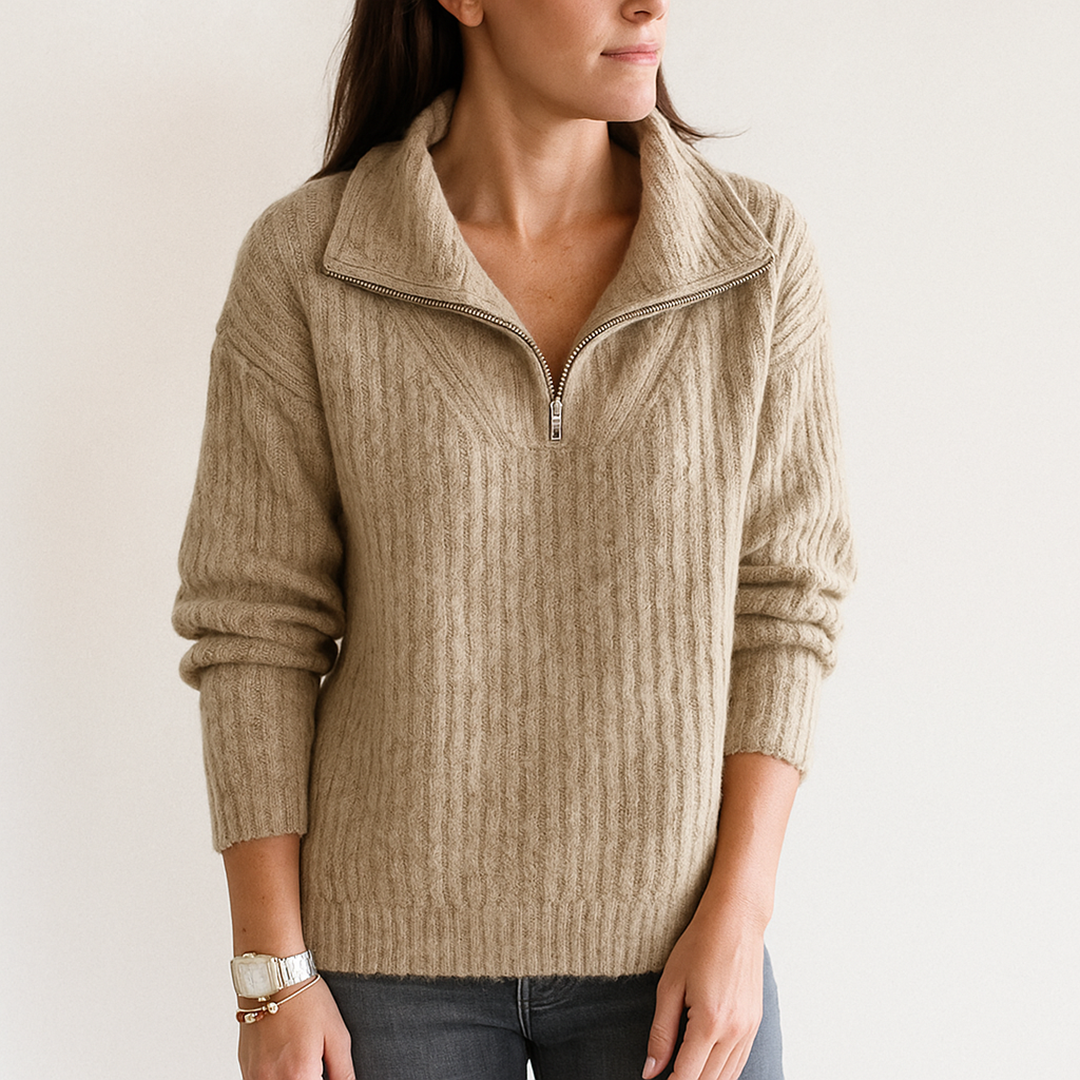 Damski Zimowy Sweter | Z Zamkiem