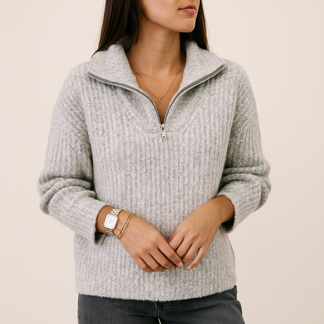 Damski Zimowy Sweter | Z Zamkiem