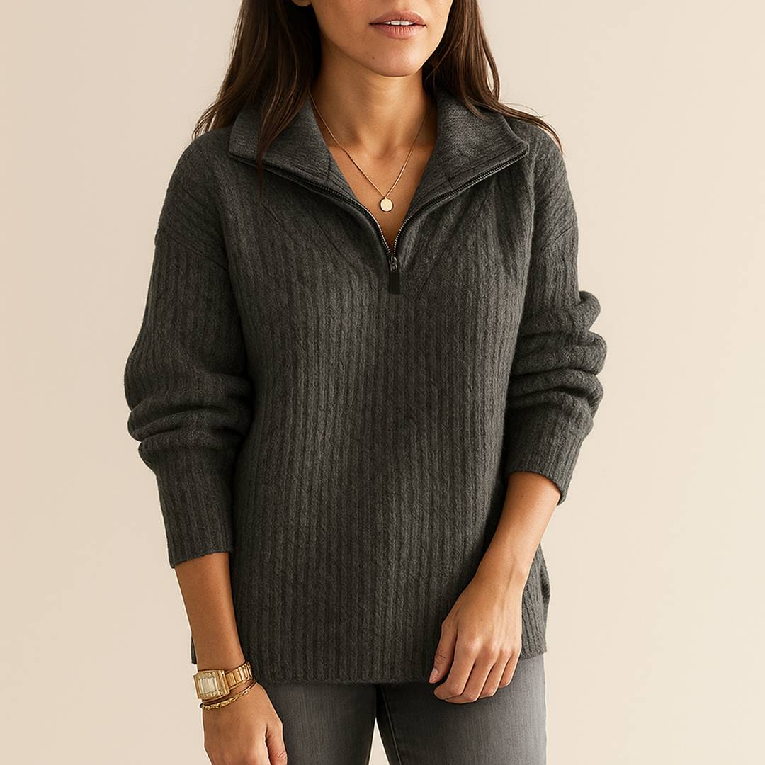 Damski Zimowy Sweter | Z Zamkiem