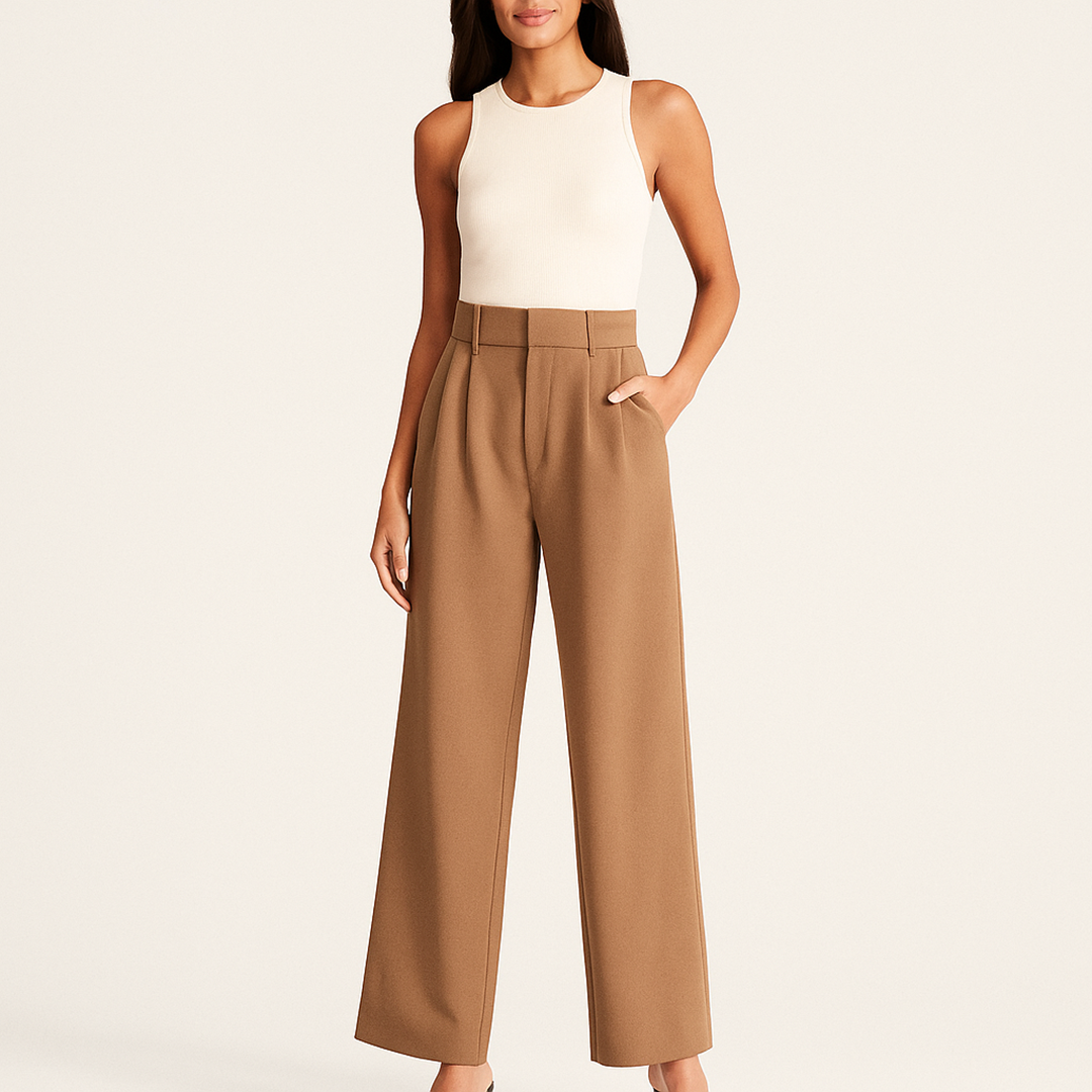 Luźne Spodnie Z Wysokim Stanem | Szerokie Nogawki