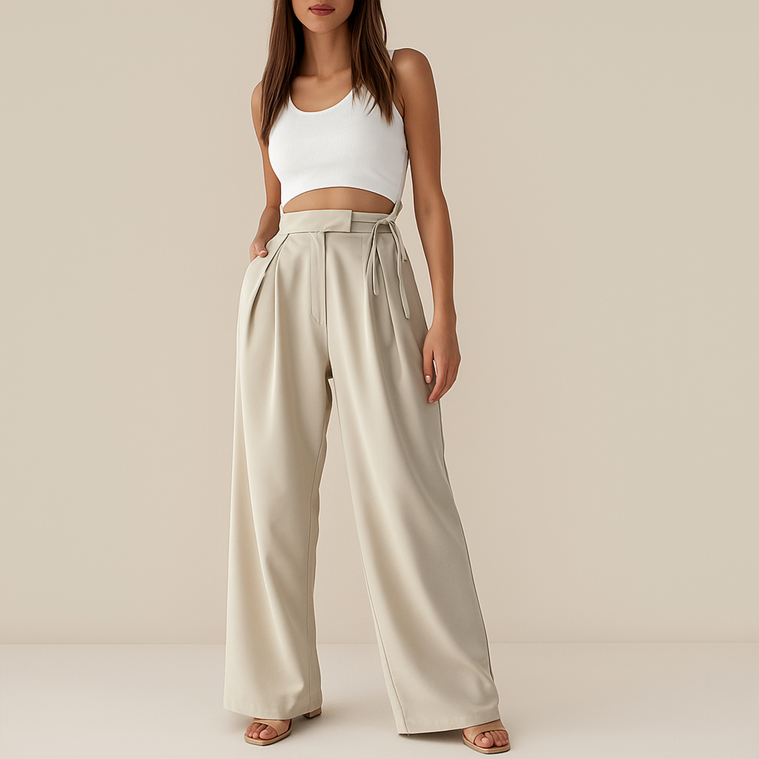 Damskie Spodnie Z Szerokimi Nogawkami | Codzienne