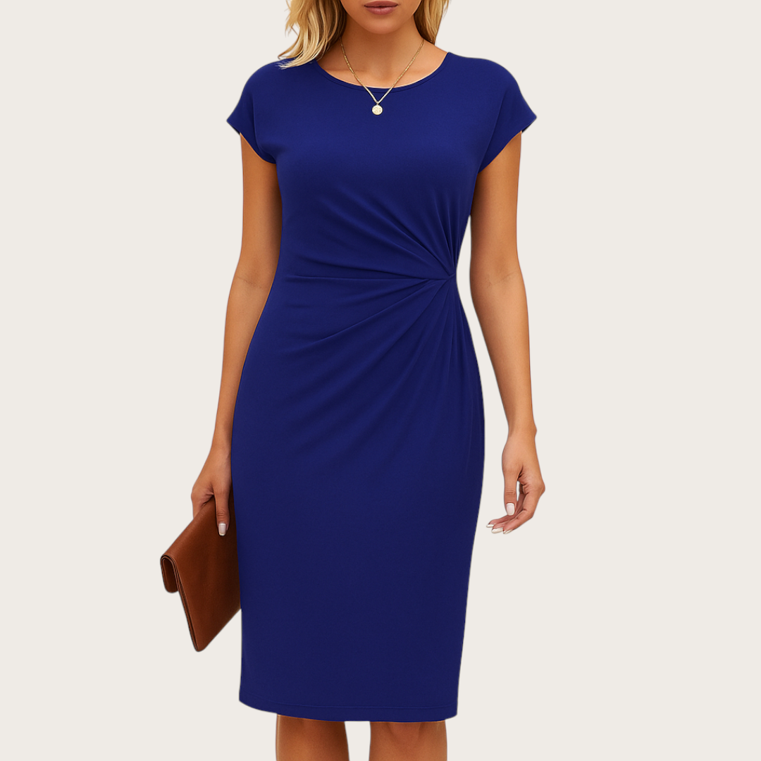 Damska Sukienka Wieczorowa z Krótkim Rękawem | Midi