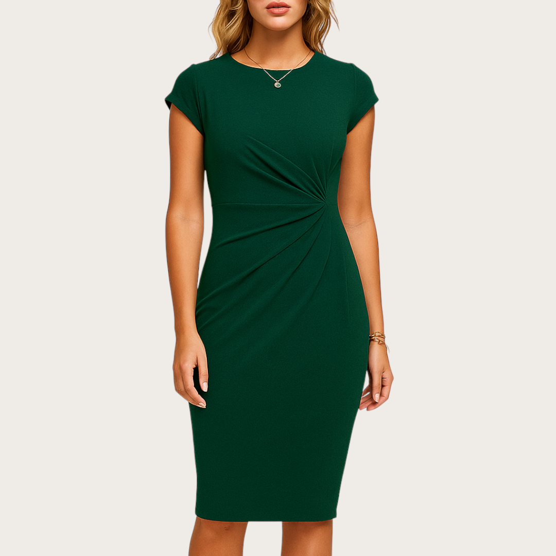 Damska Sukienka Wieczorowa z Krótkim Rękawem | Midi