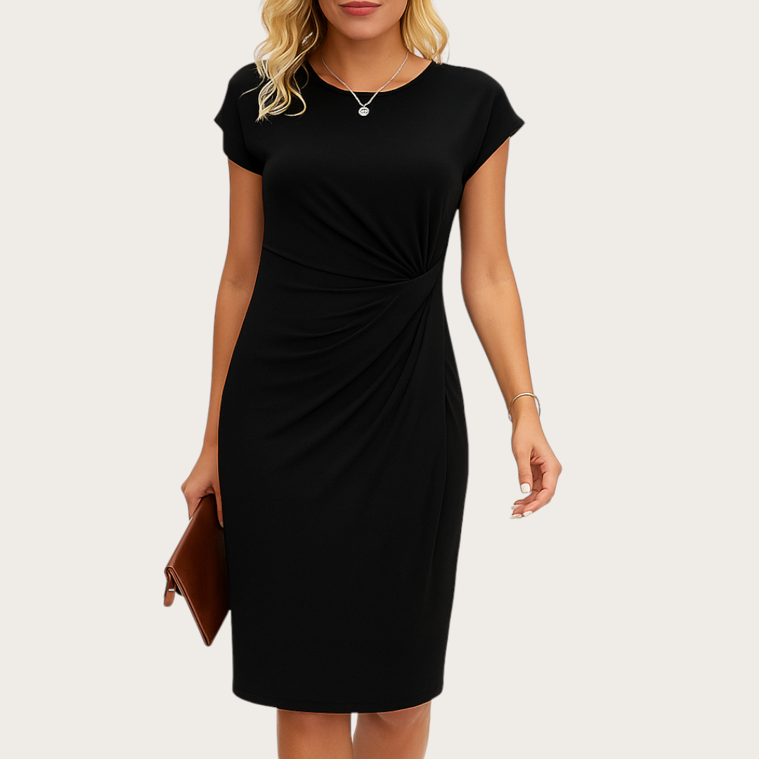 Damska Sukienka Wieczorowa z Krótkim Rękawem | Midi