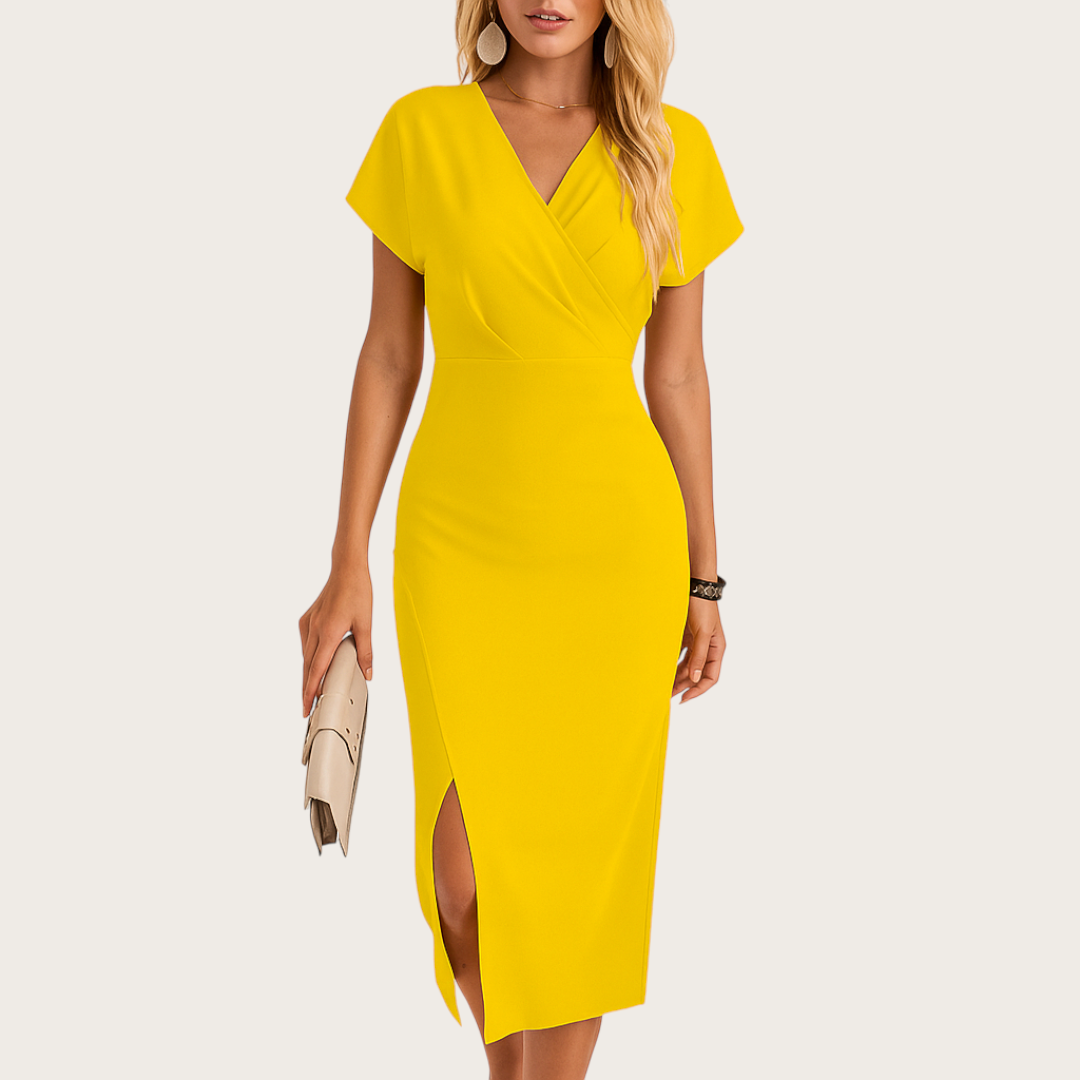 Damska Sukienka Wieczorowa z Krótkim Rękawem | Midi