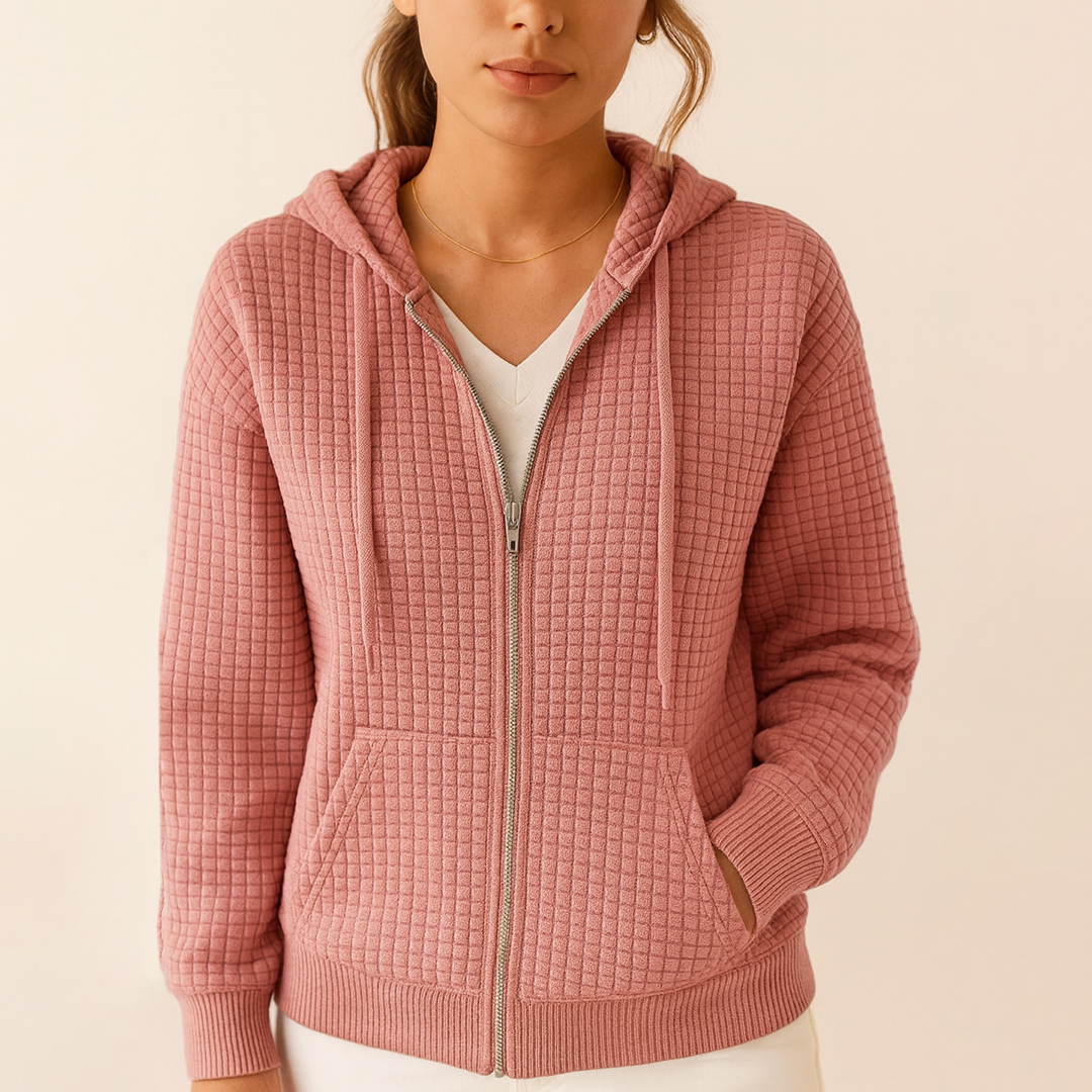 Stylowa Bluza Z Zamkiem Damska | Długi Rękaw