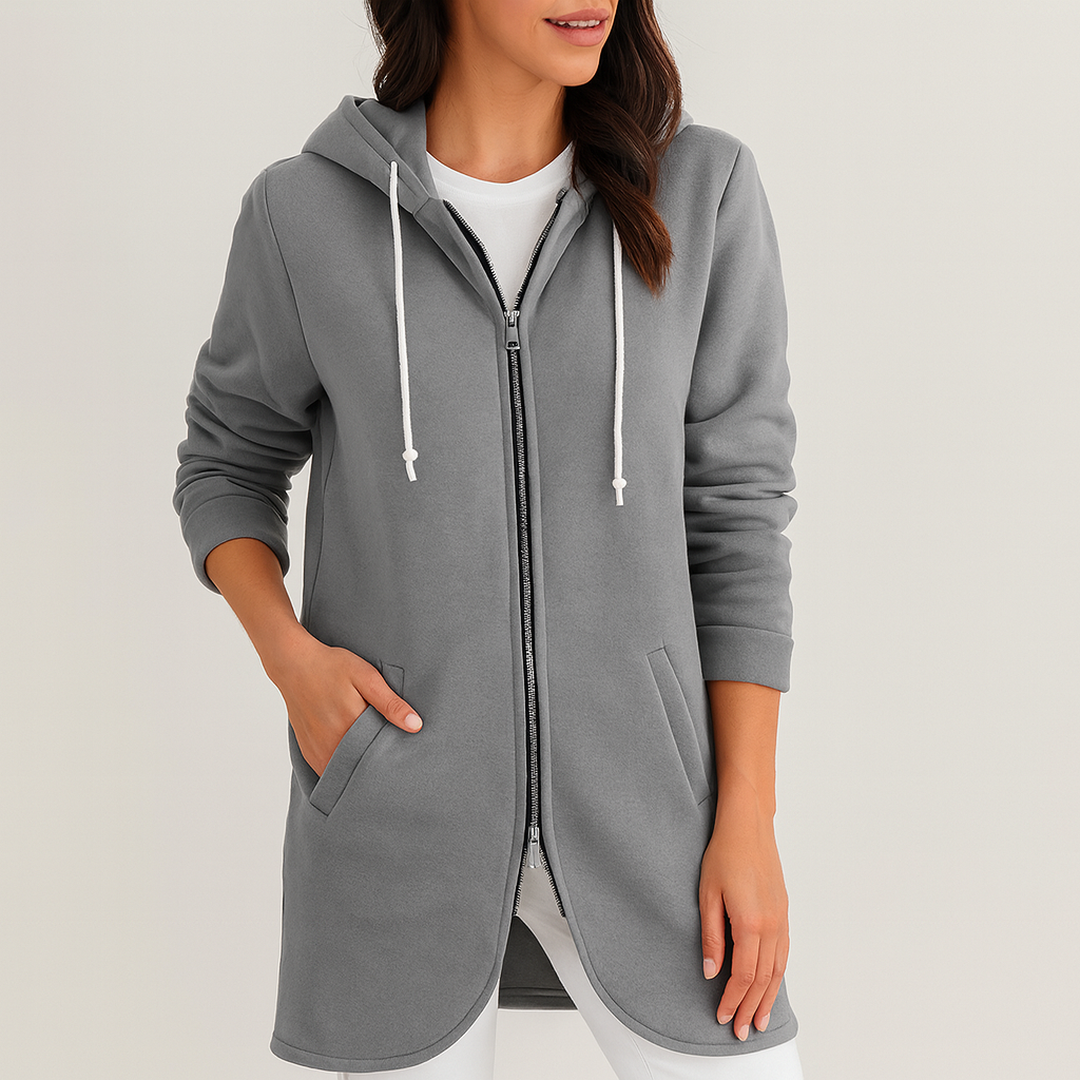 Damska Długa Bluza | Z Zamkiem