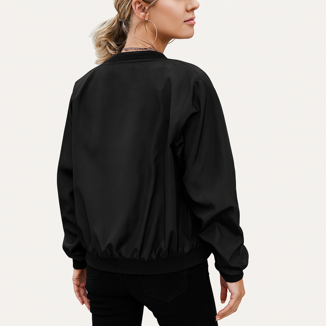 Damska Kurtka Bomber Z Zamkiem | Długi Rękaw