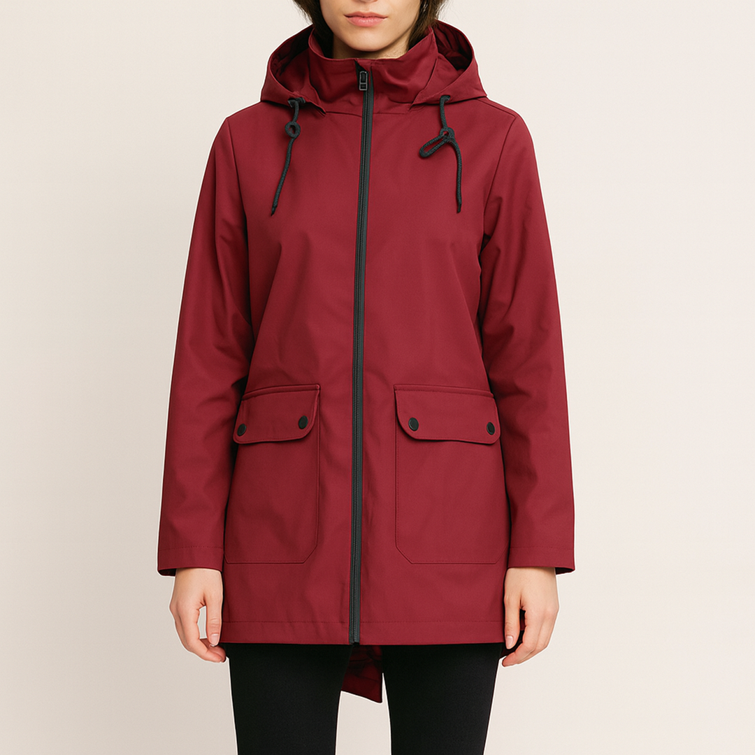 Damski Przeciwdeszczowy Płaszcz Z Kapturem | Długi