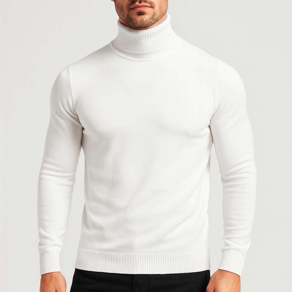 Ciepły i stylowy sweter z golfem o dopasowanym kroju dla mężczyzn