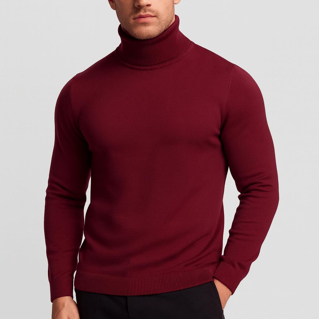 Ciepły i stylowy sweter z golfem o dopasowanym kroju dla mężczyzn