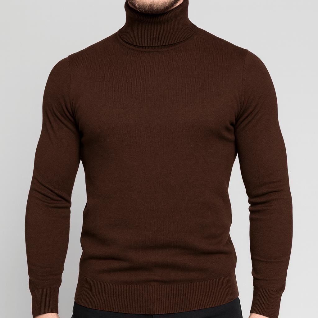 Ciepły i stylowy sweter z golfem o dopasowanym kroju dla mężczyzn