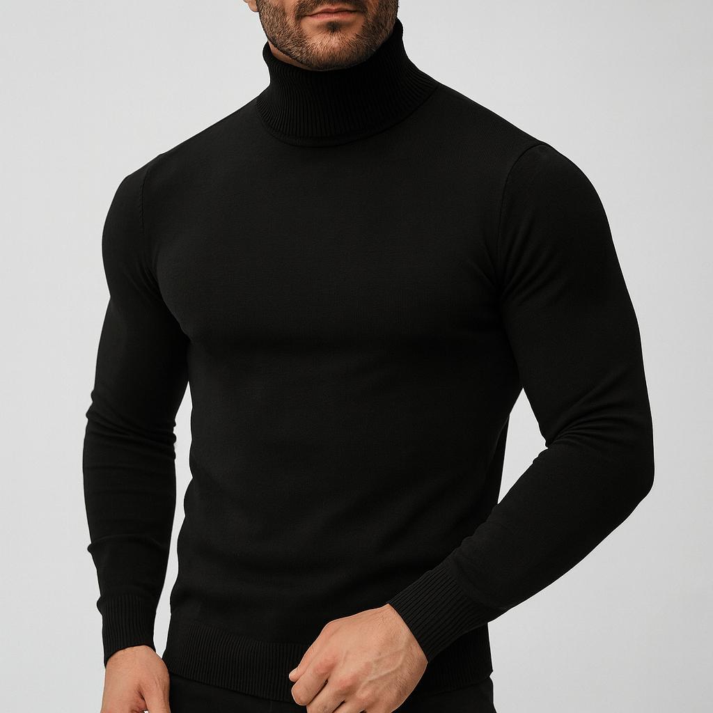 Ciepły i stylowy sweter z golfem o dopasowanym kroju dla mężczyzn