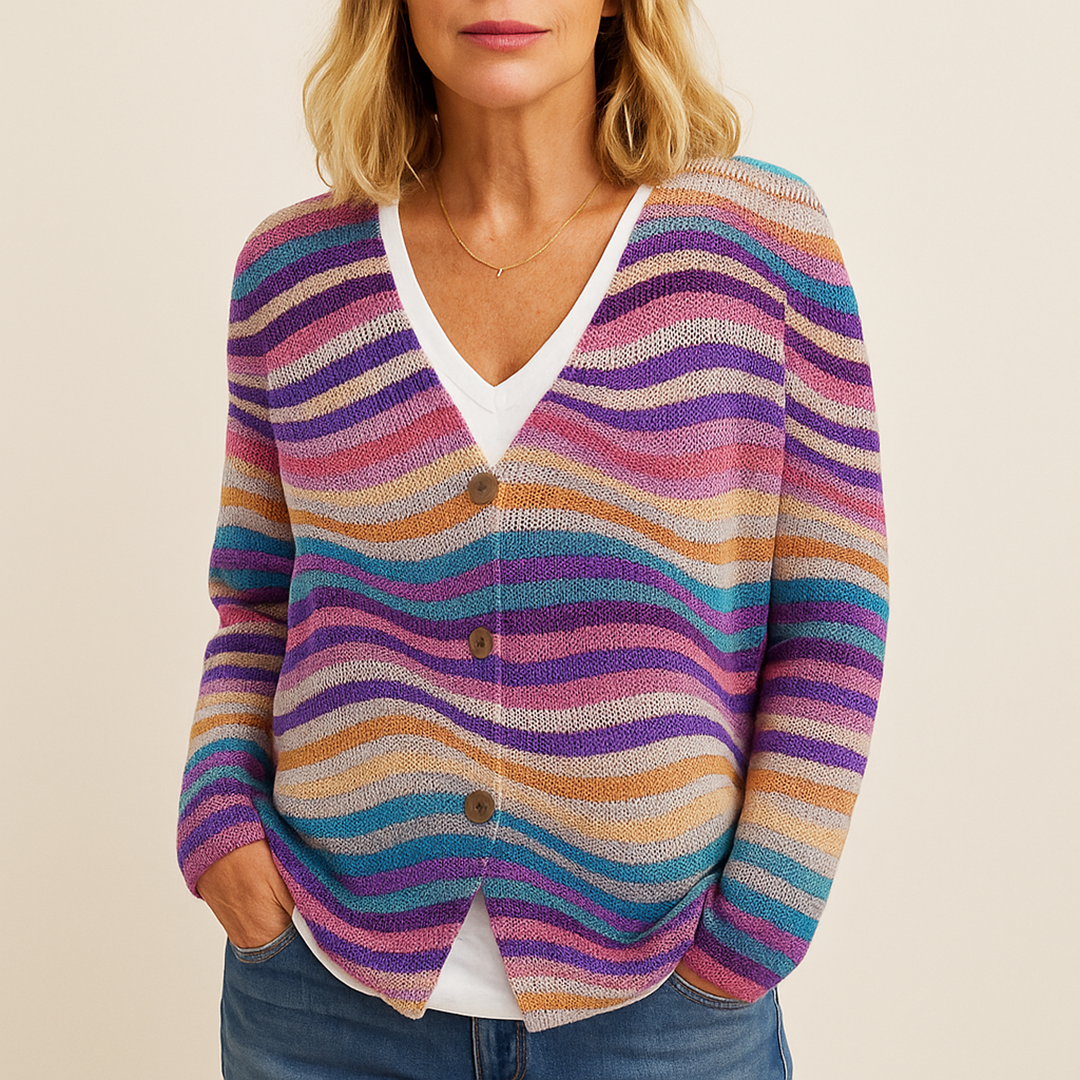 Damski Kardigan Na Guziki | Kwiatowy