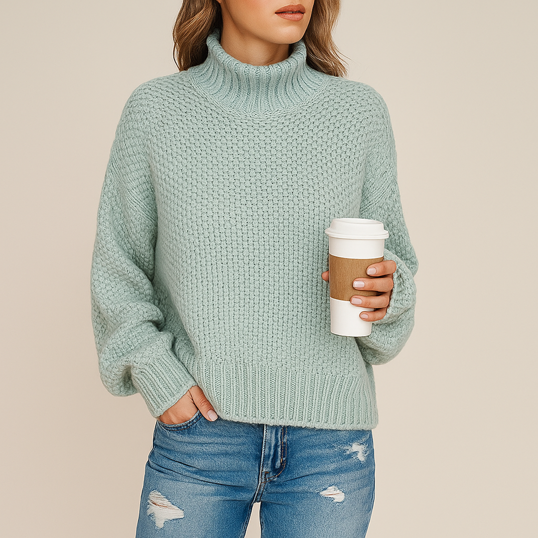 Damski Dzianinowy Zimowy Sweter | Golf