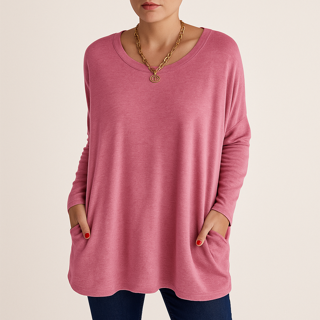 Codzienny Sweter Okrągły Dekolt Damski | Oversize