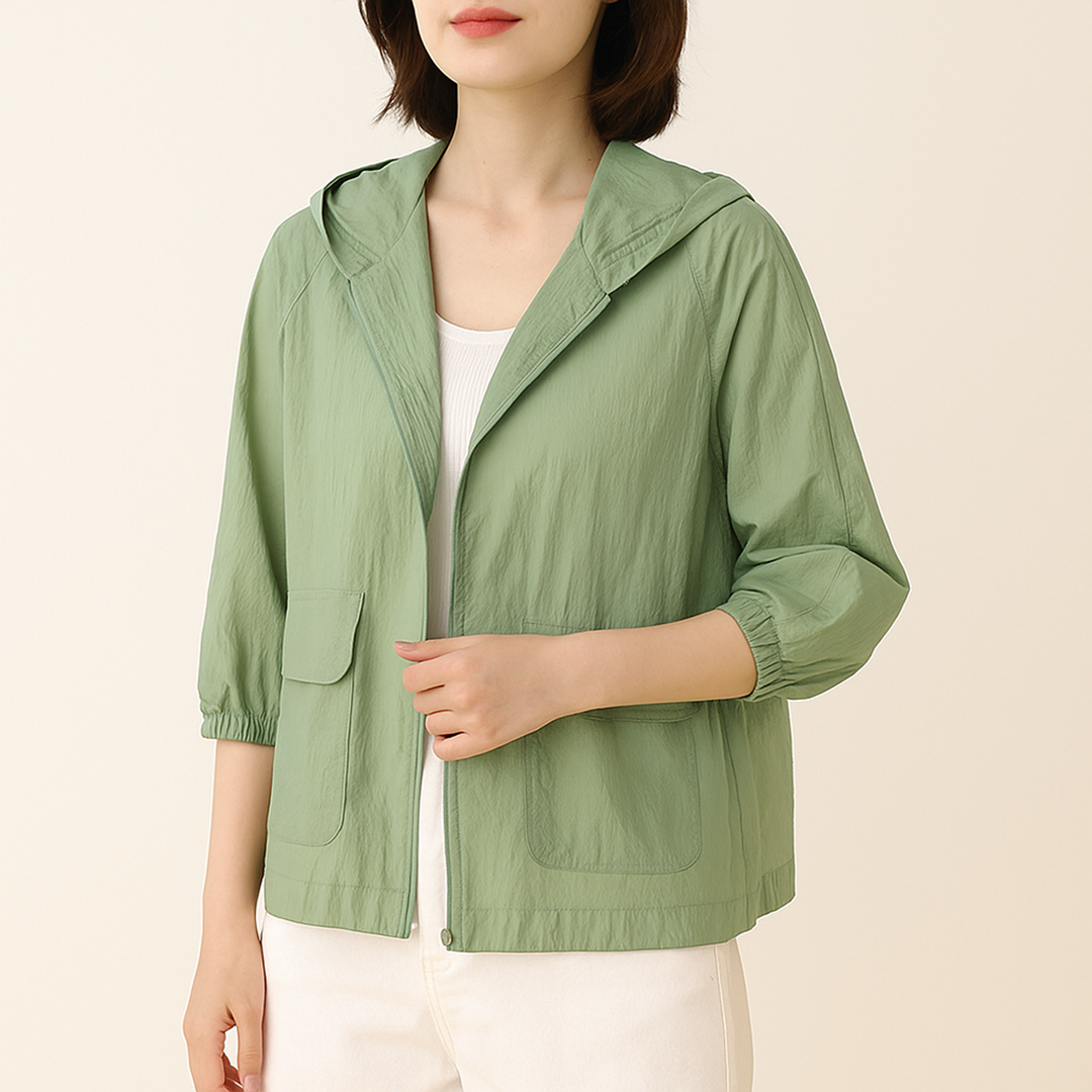 Damska Casualowa Kurtka Przeciwdeszczowa | Z Kapturem