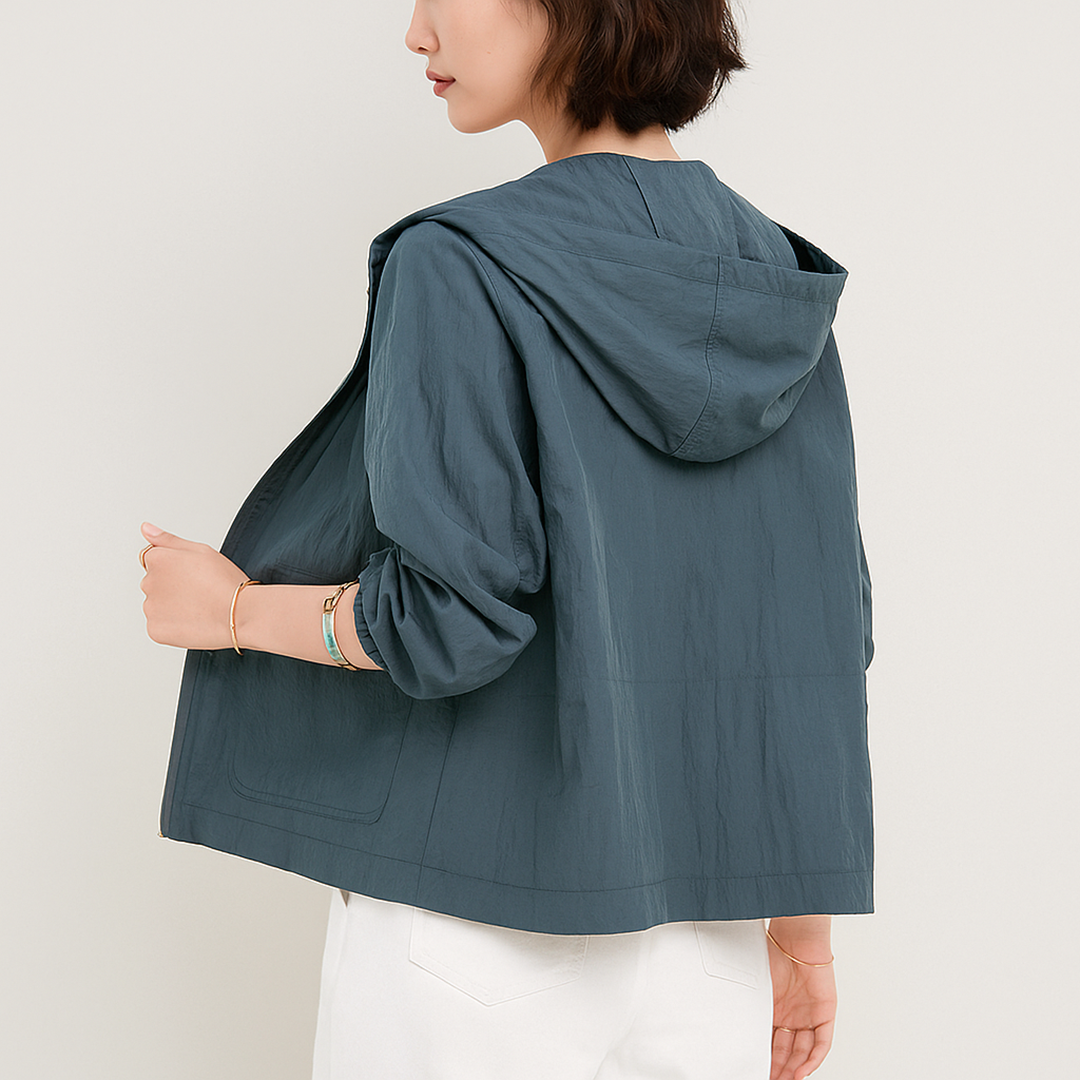 Damska Casualowa Kurtka Przeciwdeszczowa | Z Kapturem