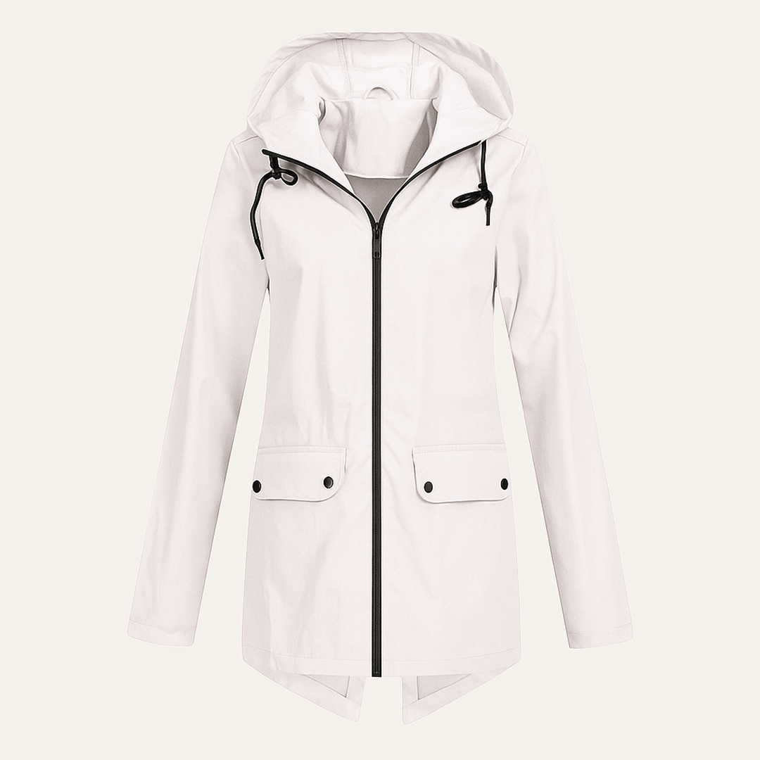 Damska Długa Kurtka Przeciwdeszczowa | Z Kapturem