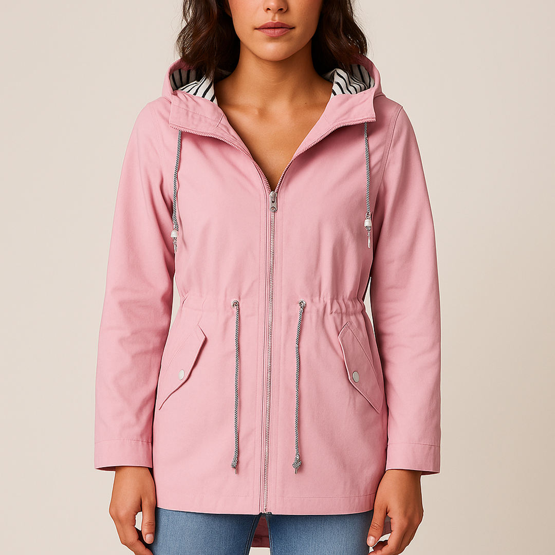 Damska Kurtka Przeciwdeszczowa Z Kapturem | Długi Rękaw