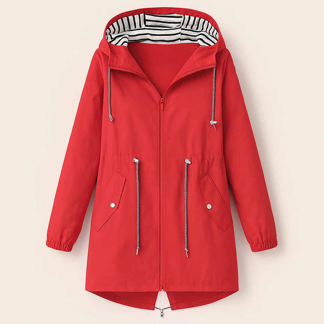 Damska Kurtka Przeciwdeszczowa Z Kapturem | Długi Rękaw