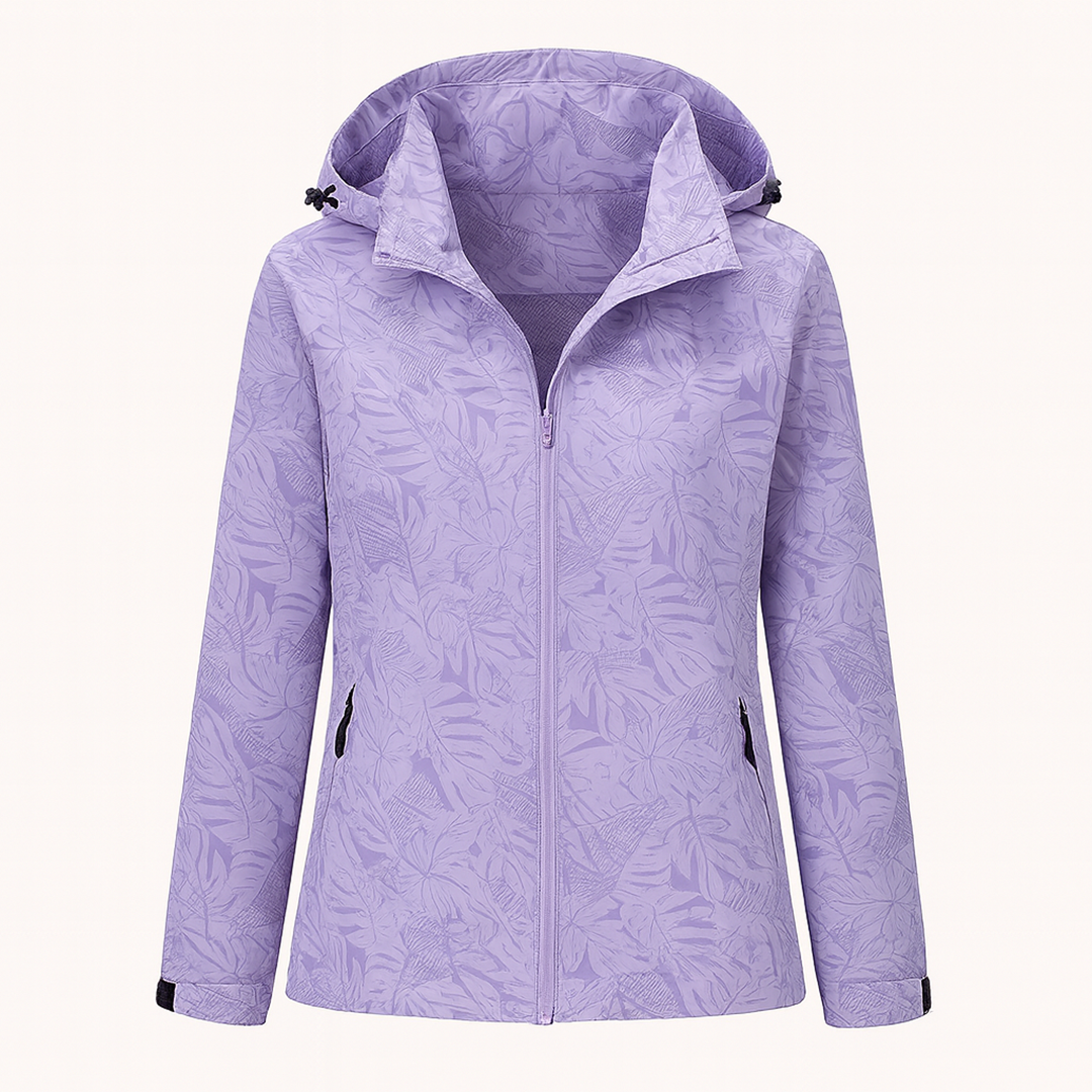 Damska Kurtka Przeciwdeszczowa Z Kapturem | Zamek Błyskawiczny