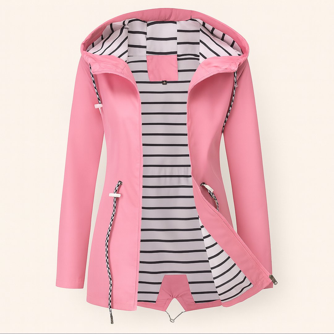 Damska Kurtka Przeciwdeszczowa Z Zamkiem | Długi Rękaw