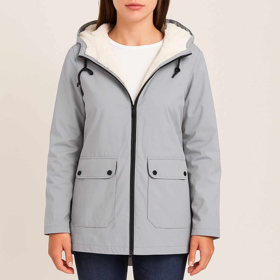 Damska Kurtka Przeciwdeszczowa Z Zamkiem | Z Kapturem