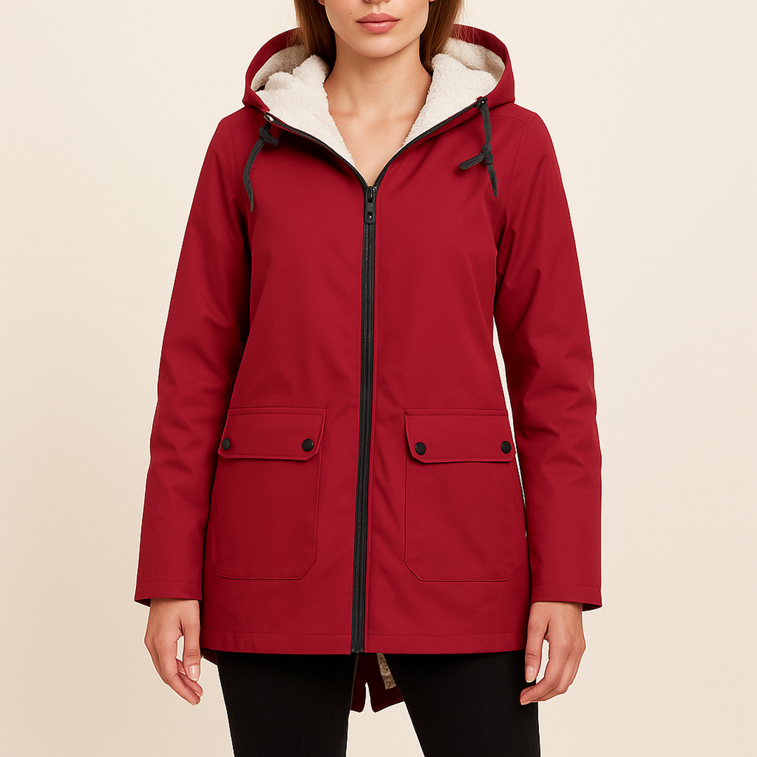 Damska Kurtka Przeciwdeszczowa Z Zamkiem | Z Kapturem