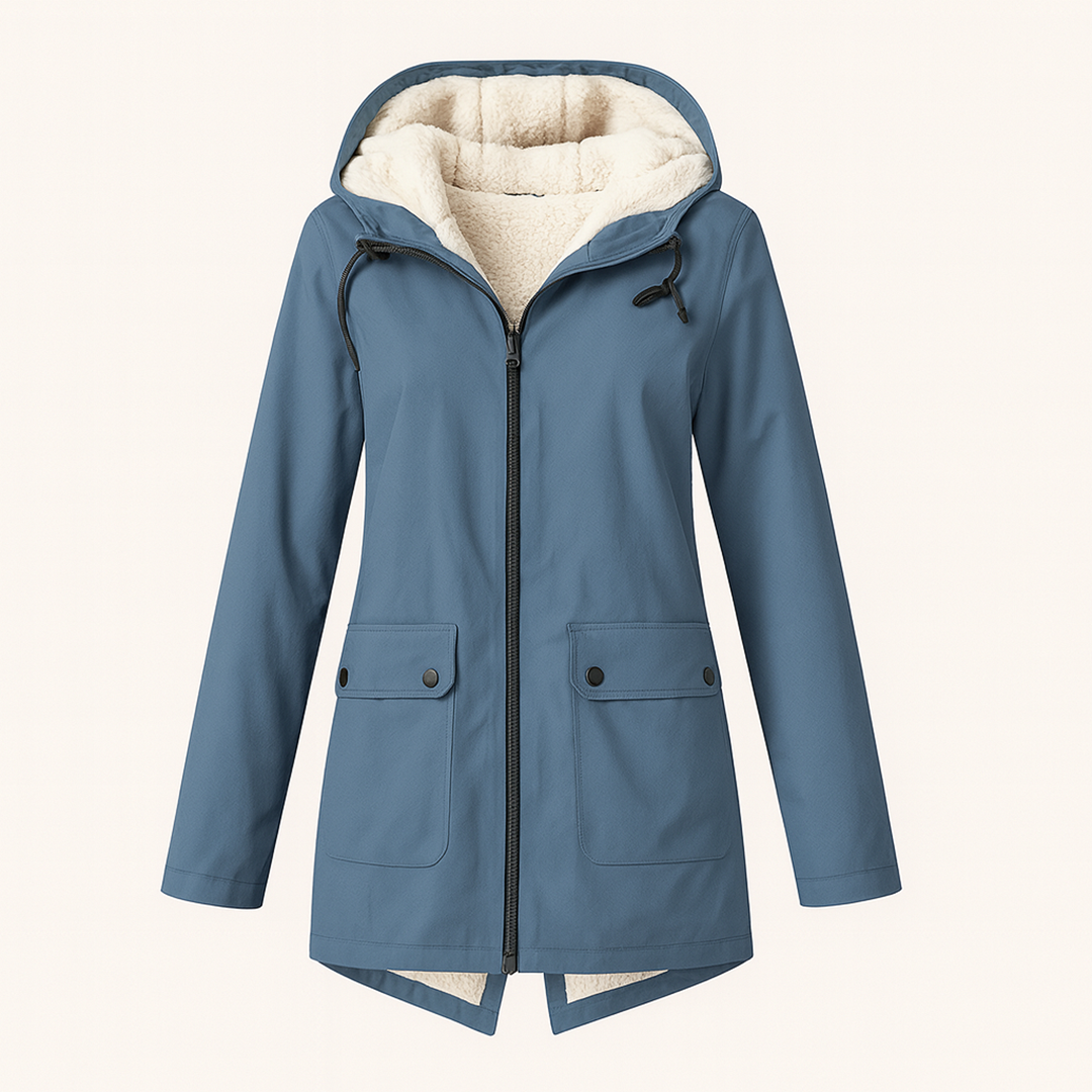 Damska Kurtka Przeciwdeszczowa Z Zamkiem | Z Kapturem