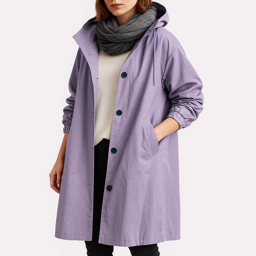 Damska Kurtka Przeciwdeszczowa | Z Zapięciem Na Guziki