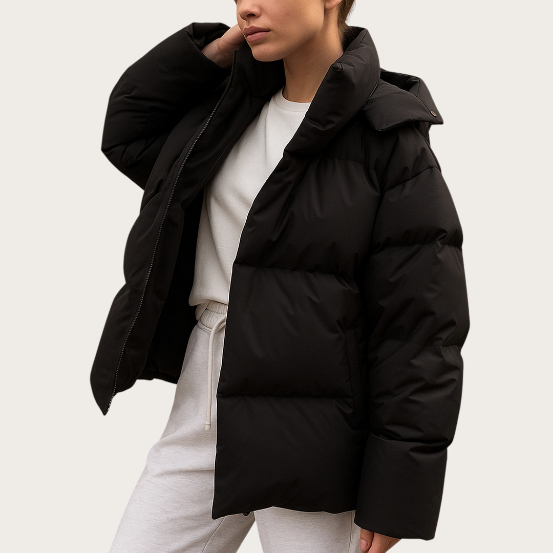 Damska Zimowa Kurtka Z Zamkiem | Długi Rękaw