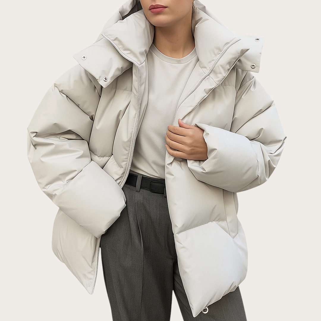 Damska Zimowa Kurtka Z Zamkiem | Długi Rękaw