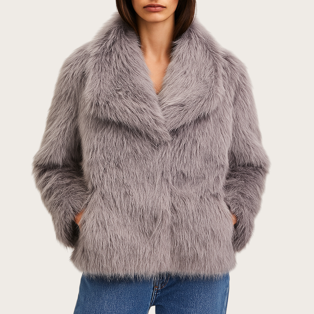 Damska Zimowa Kurtka Ze Sztucznym Futerkiem | Długi Rękaw