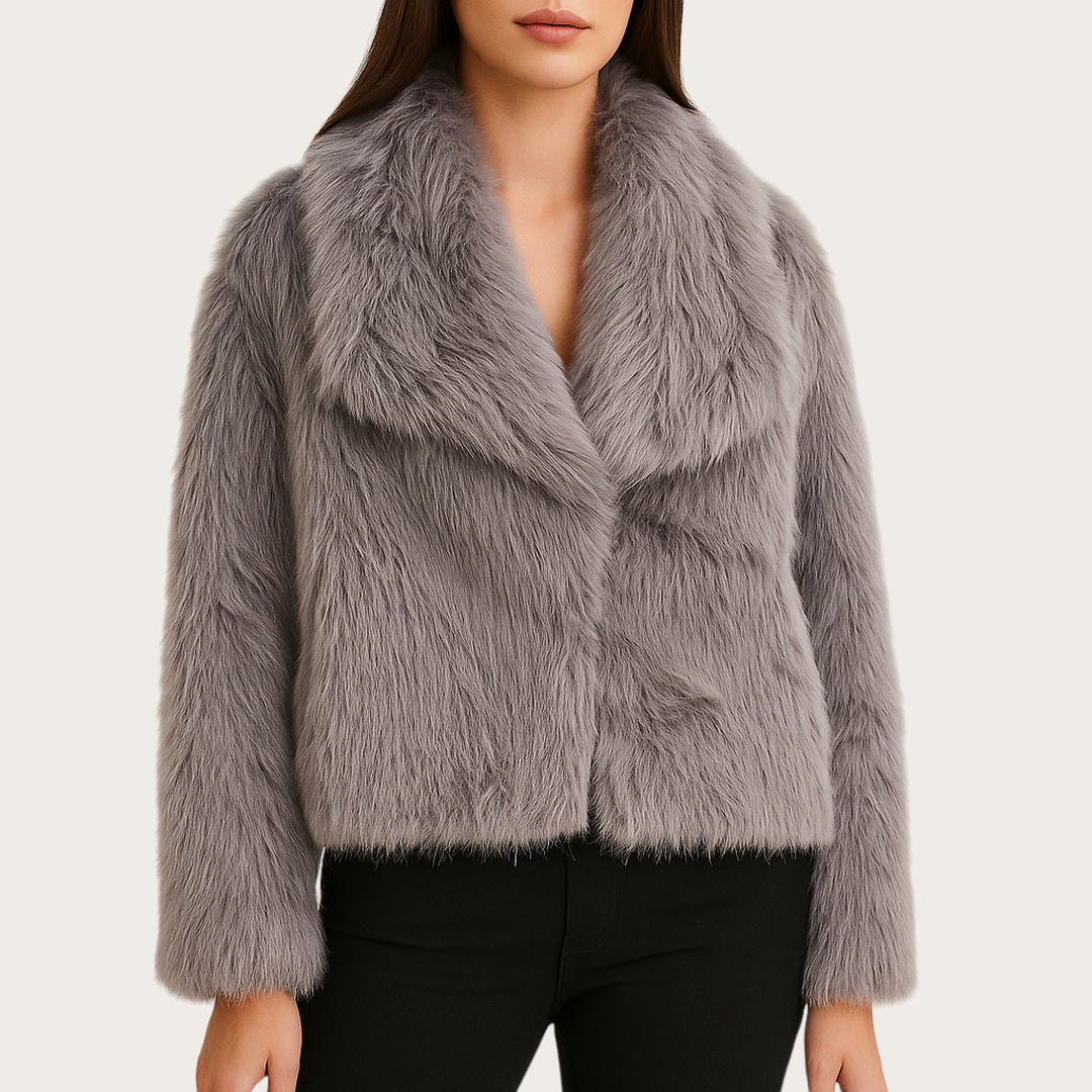 Damska Zimowa Kurtka Ze Sztucznym Futerkiem | Długi Rękaw