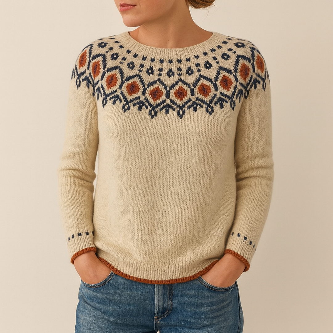 Damski Dzianinowy Sweter Z Długim Rękawem | Zima