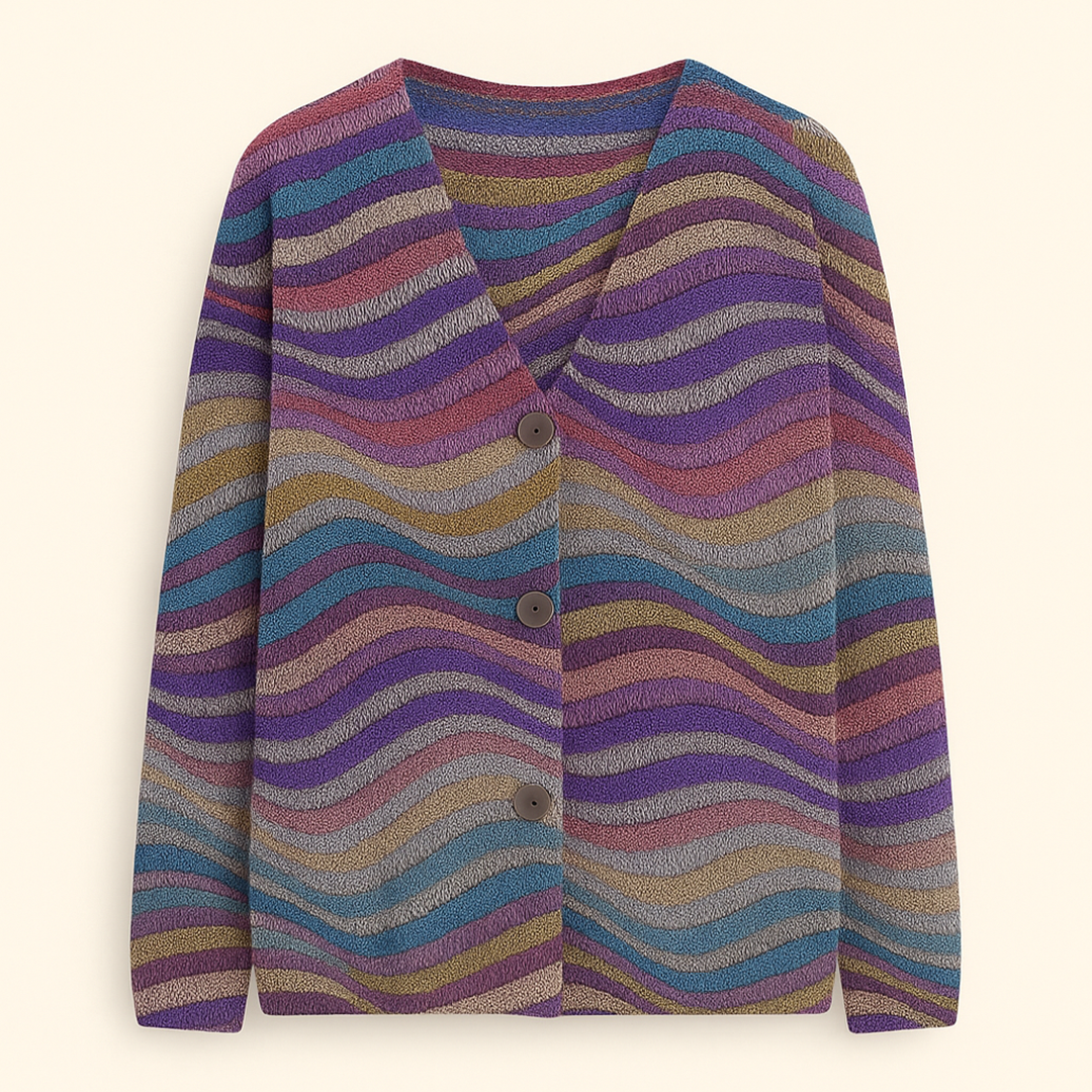 Damski Kardigan Z Guzikami | Wielokolorowy
