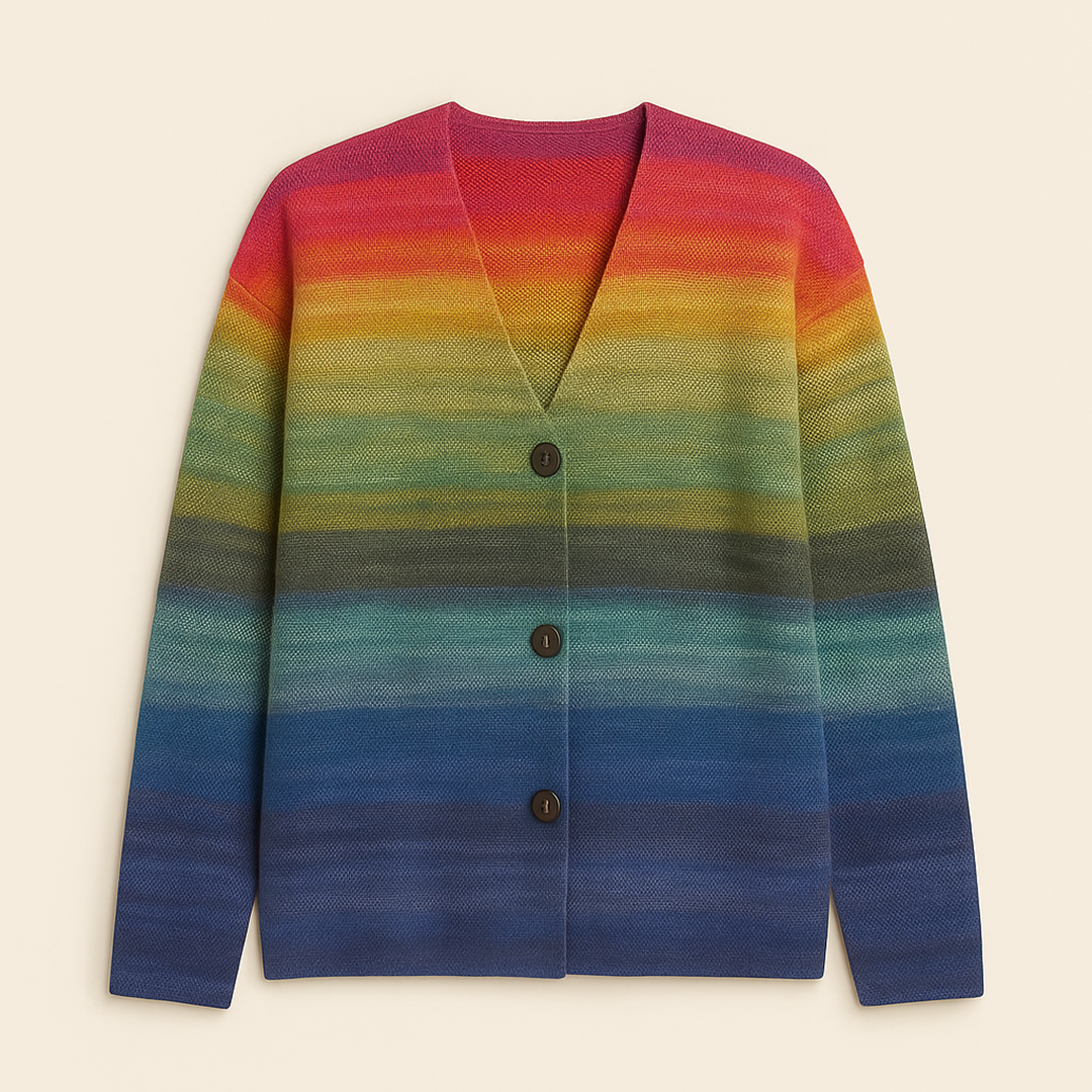 Damski Kardigan Z Guzikami | Wielokolorowy