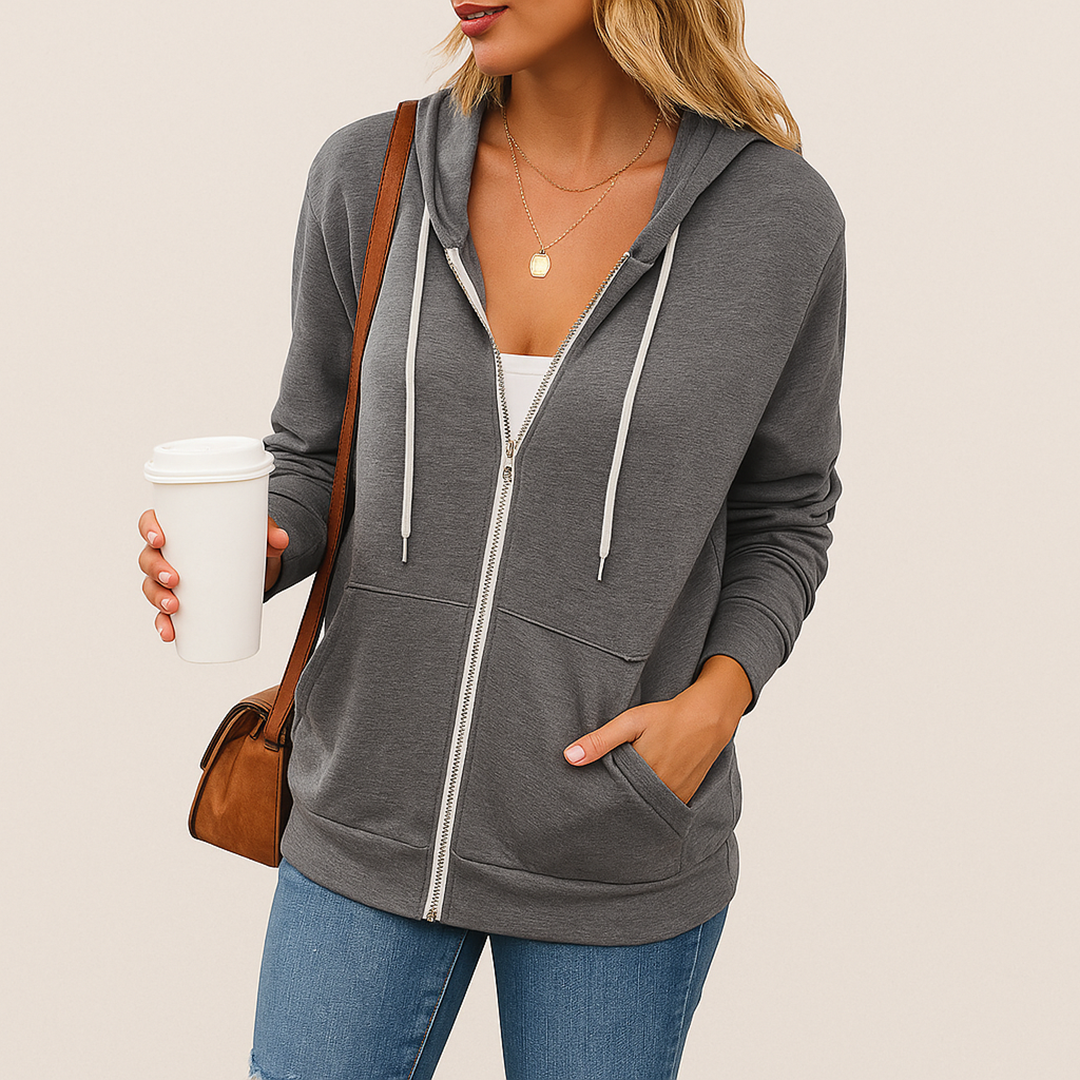 Damski Kardigan Z Kapturem | Z Zamkiem